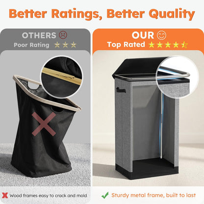 100L Laundry Hamper with Lid, Large Collapsible Laundry Basket