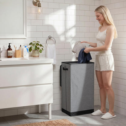 100L Laundry Hamper with Lid, Large Collapsible Laundry Basket