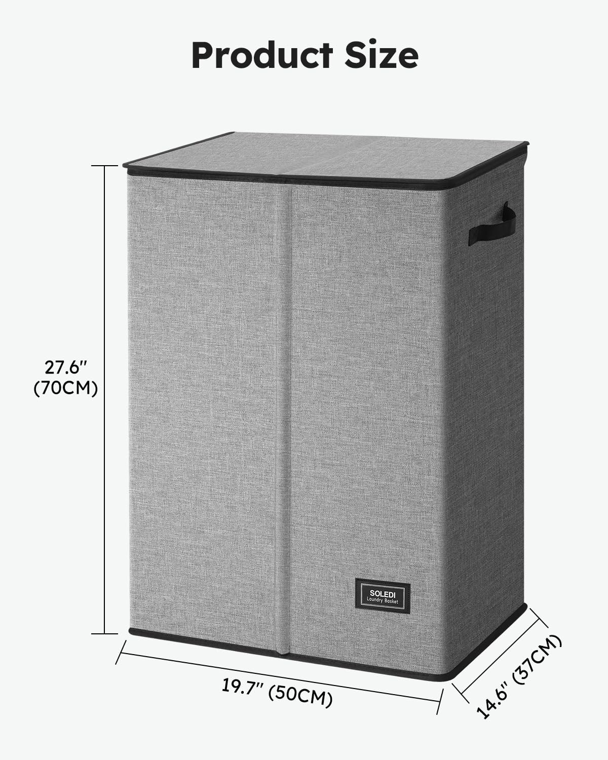 100L Laundry Hamper with Lid, Large Collapsible Laundry Basket