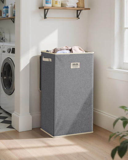 100L Laundry Hamper with Lid, Large Collapsible Laundry Basket