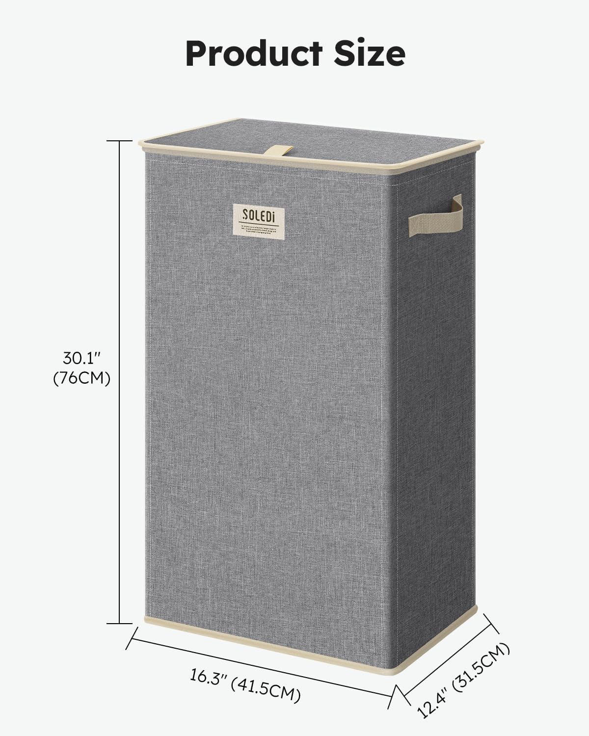 100L Laundry Hamper with Lid, Large Collapsible Laundry Basket