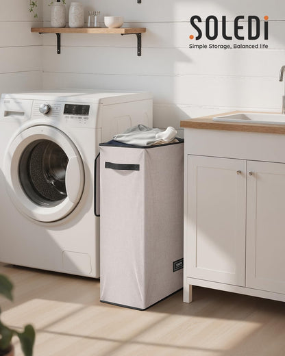 100L Laundry Hamper with Lid, Large Collapsible Laundry Basket