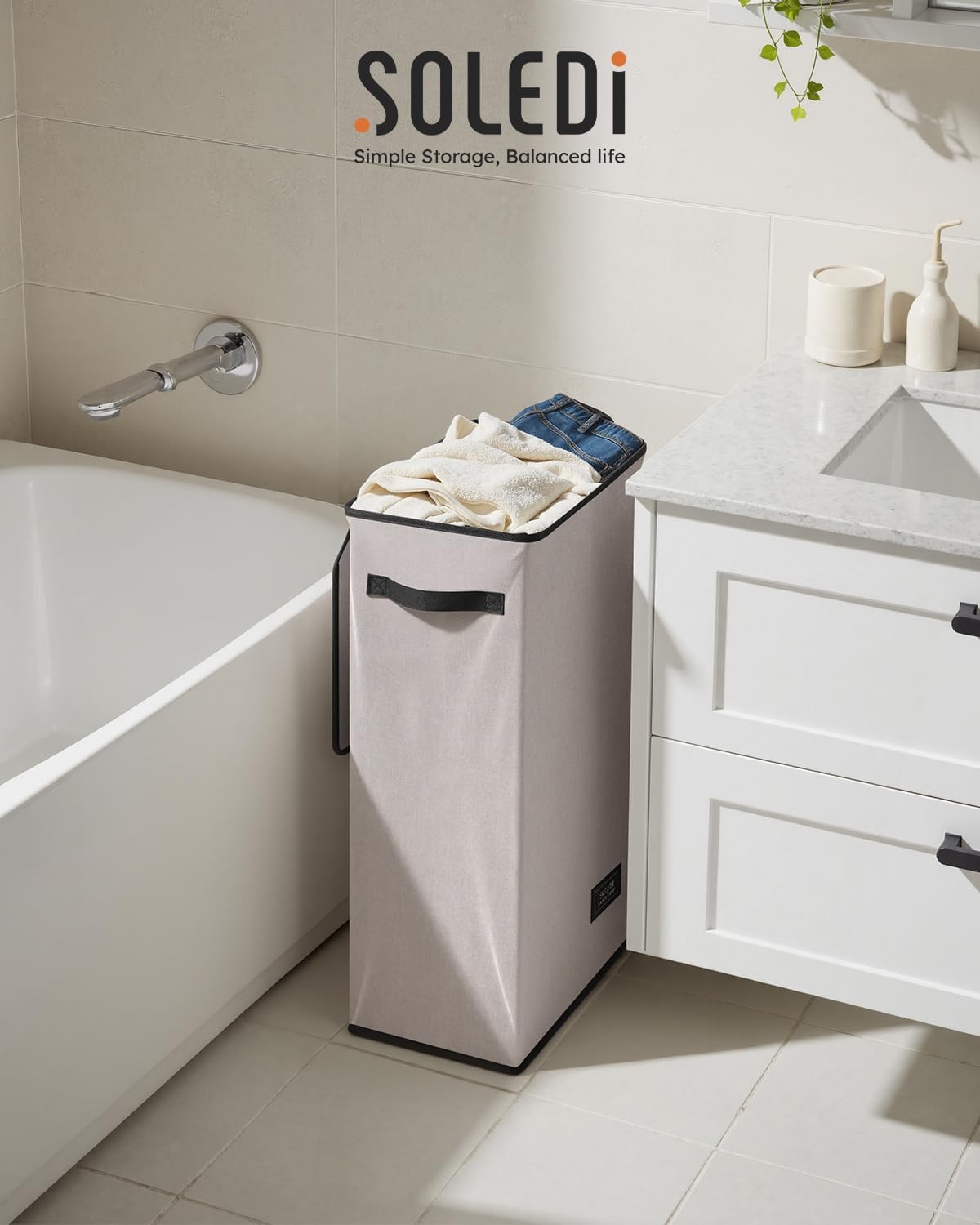 100L Laundry Hamper with Lid, Large Collapsible Laundry Basket