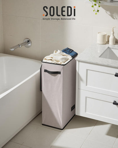 100L Laundry Hamper with Lid, Large Collapsible Laundry Basket