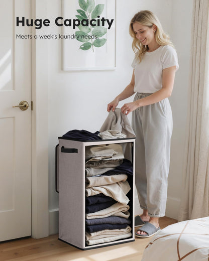 100L Laundry Hamper with Lid, Large Collapsible Laundry Basket