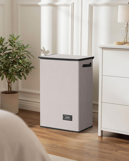 100L Laundry Hamper with Lid, Large Collapsible Laundry Basket