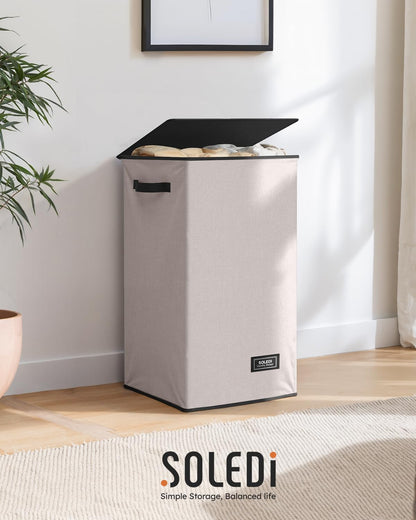 100L Laundry Hamper with Lid, Large Collapsible Laundry Basket