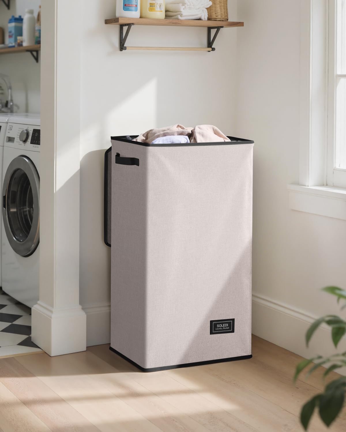 100L Laundry Hamper with Lid, Large Collapsible Laundry Basket