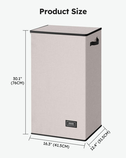 100L Laundry Hamper with Lid, Large Collapsible Laundry Basket