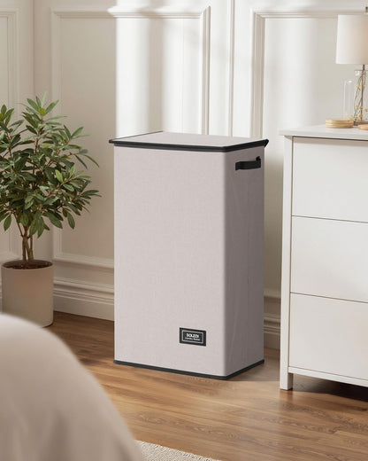 100L Laundry Hamper with Lid, Large Collapsible Laundry Basket