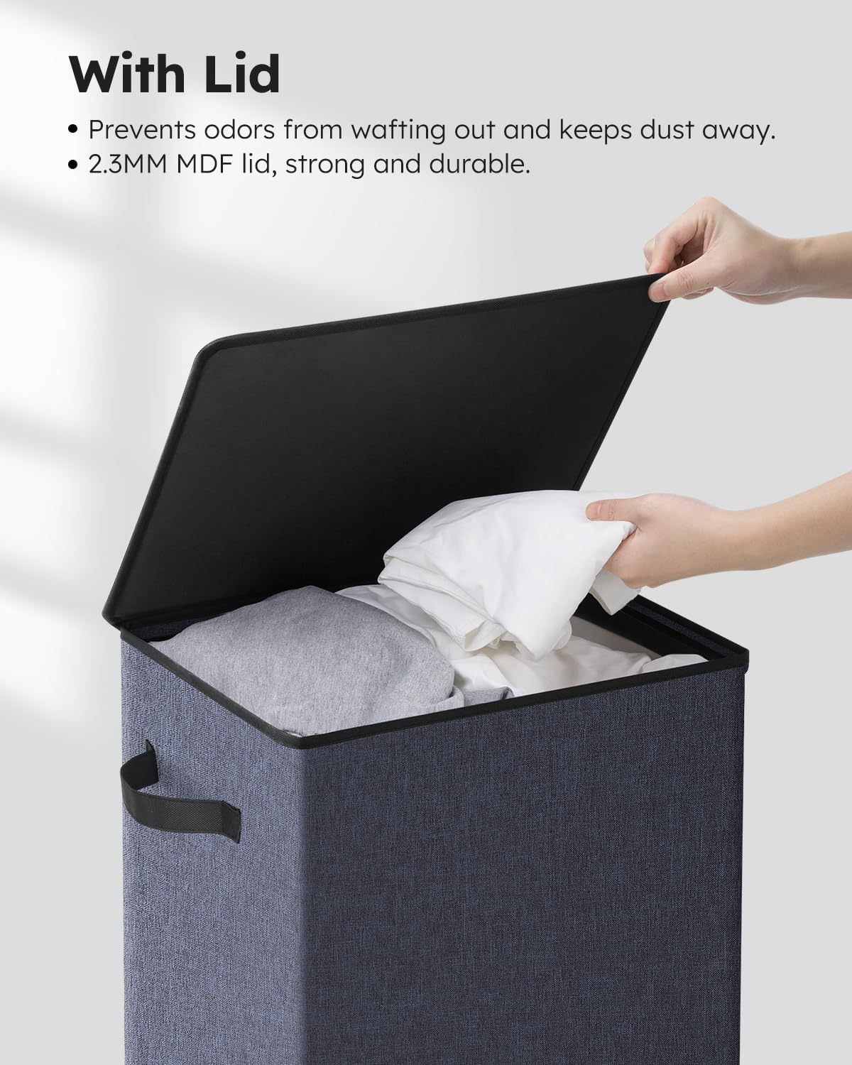 100L Laundry Hamper with Lid, Large Collapsible Laundry Basket