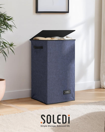 100L Laundry Hamper with Lid, Large Collapsible Laundry Basket