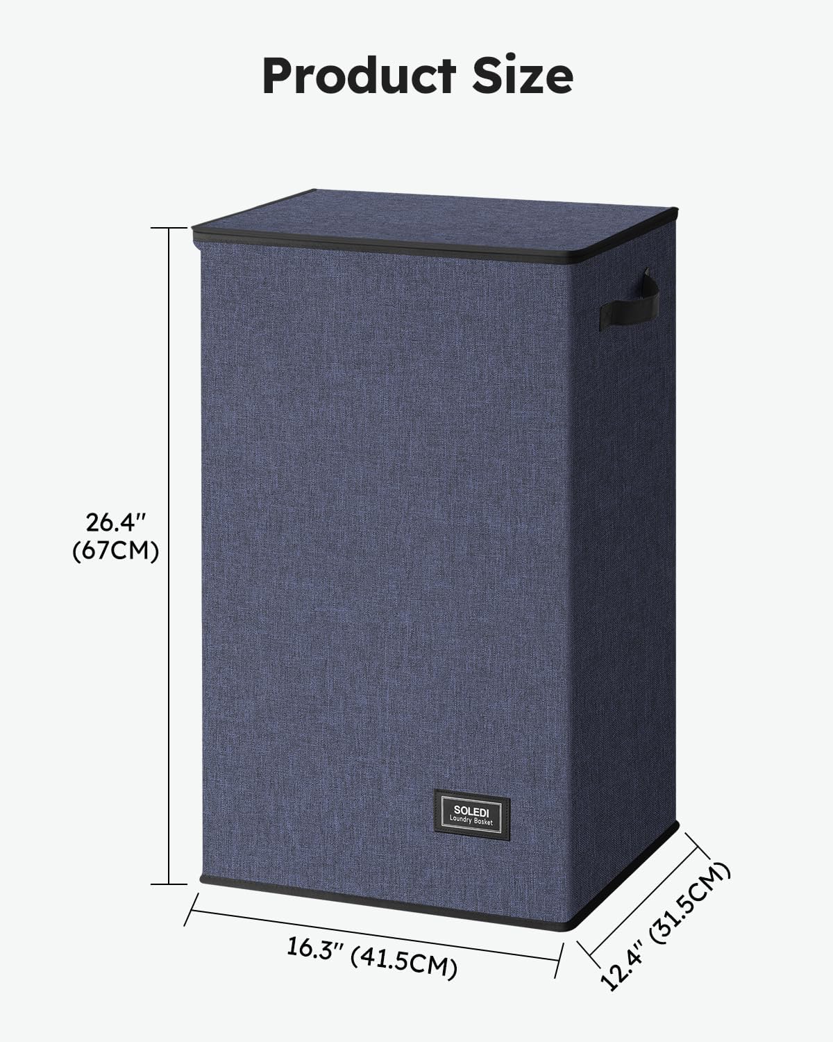 100L Laundry Hamper with Lid, Large Collapsible Laundry Basket