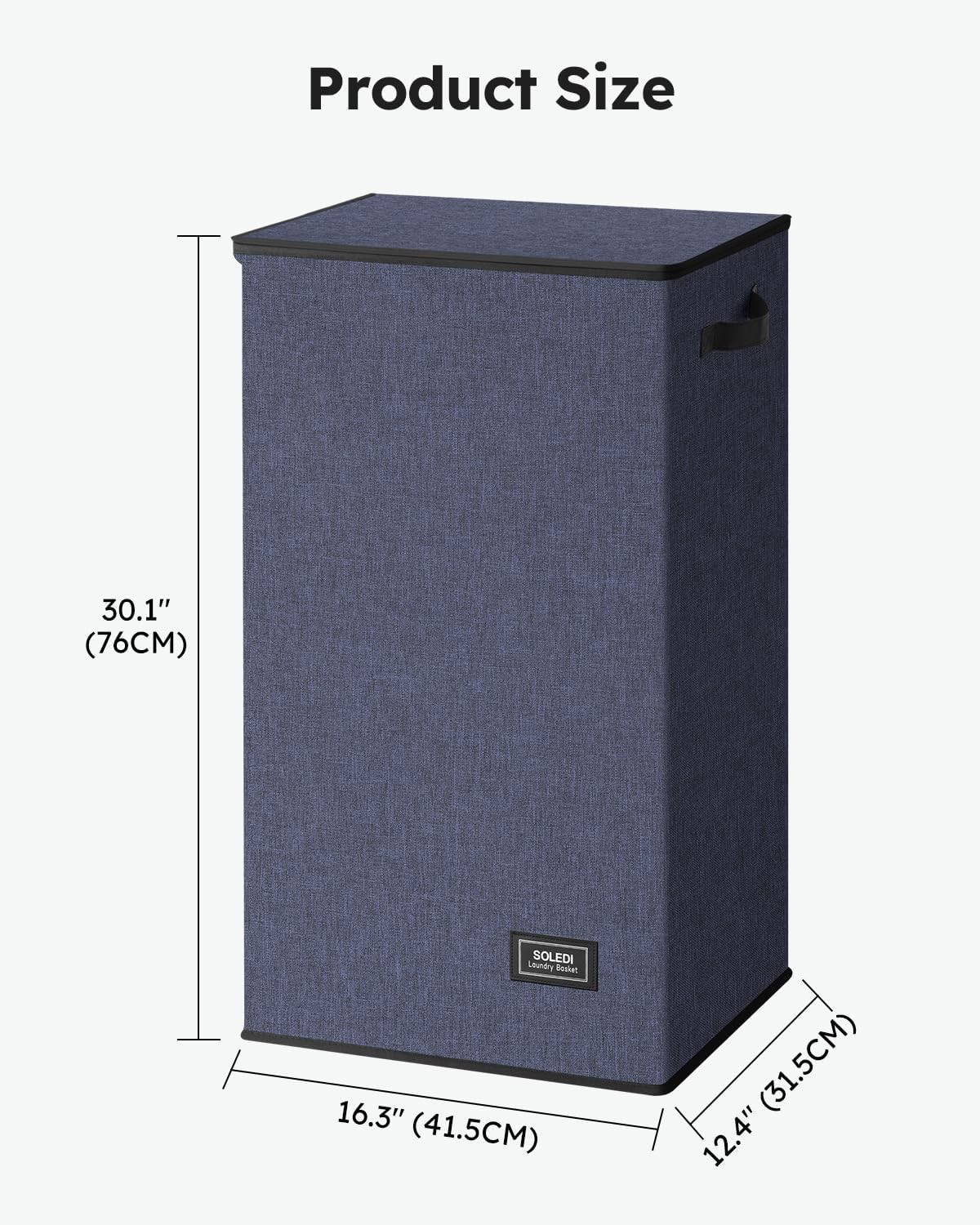 100L Laundry Hamper with Lid, Large Collapsible Laundry Basket