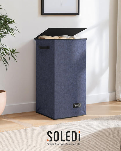 100L Laundry Hamper with Lid, Large Collapsible Laundry Basket