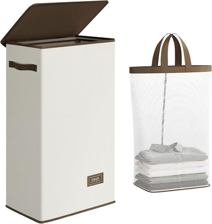 100L Laundry Hamper with Lid, Large Collapsible Laundry Basket