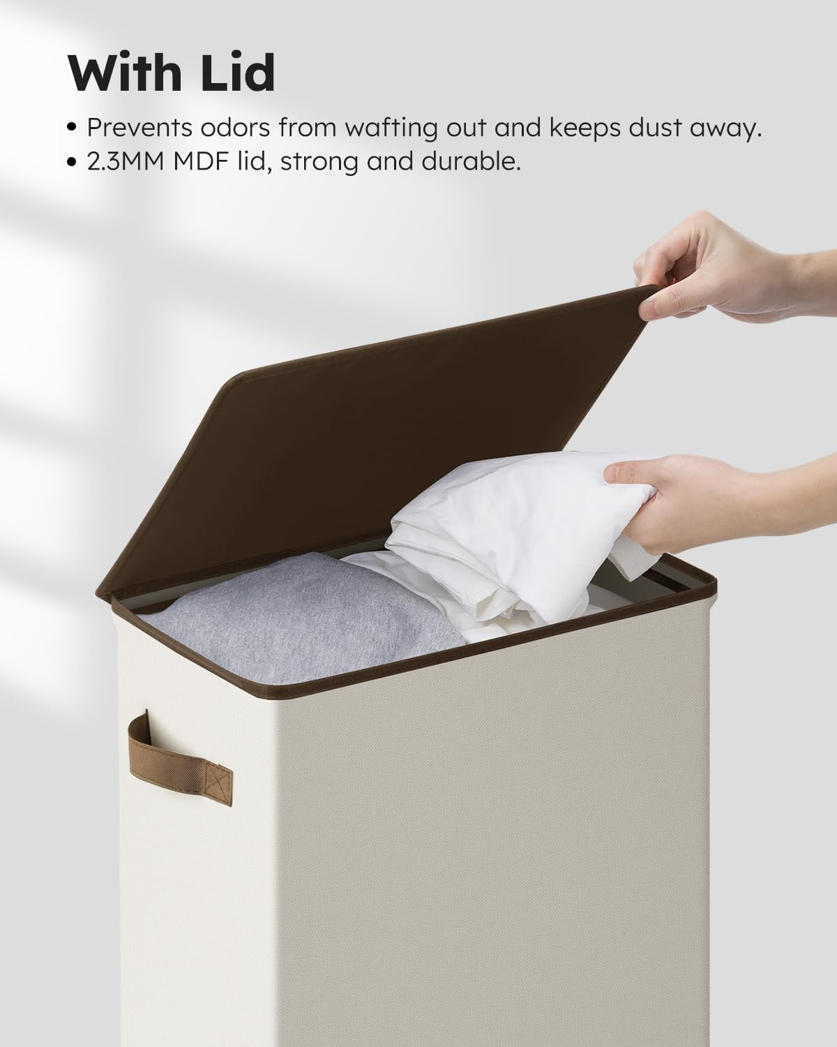 100L Laundry Hamper with Lid, Large Collapsible Laundry Basket