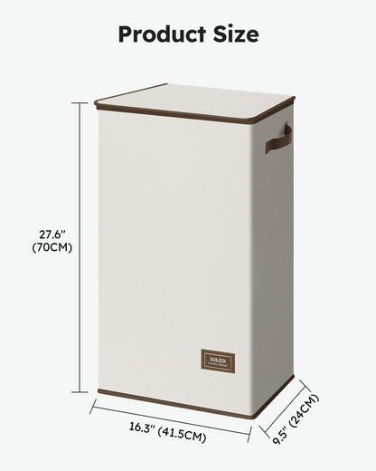 100L Laundry Hamper with Lid, Large Collapsible Laundry Basket