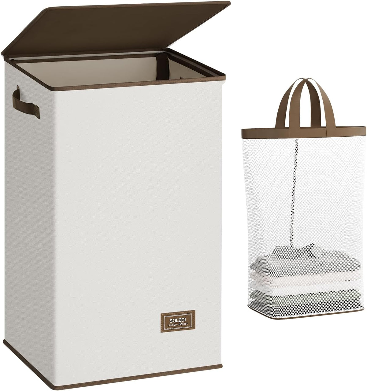 100L Laundry Hamper with Lid, Large Collapsible Laundry Basket