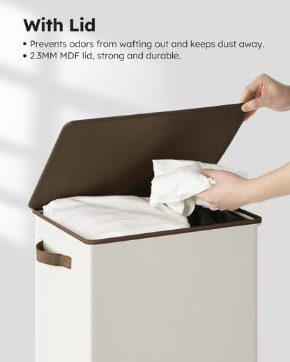 100L Laundry Hamper with Lid, Large Collapsible Laundry Basket