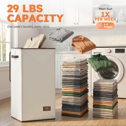 100L Laundry Hamper with Lid, Large Collapsible Laundry Basket
