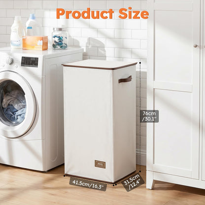 100L Laundry Hamper with Lid, Large Collapsible Laundry Basket