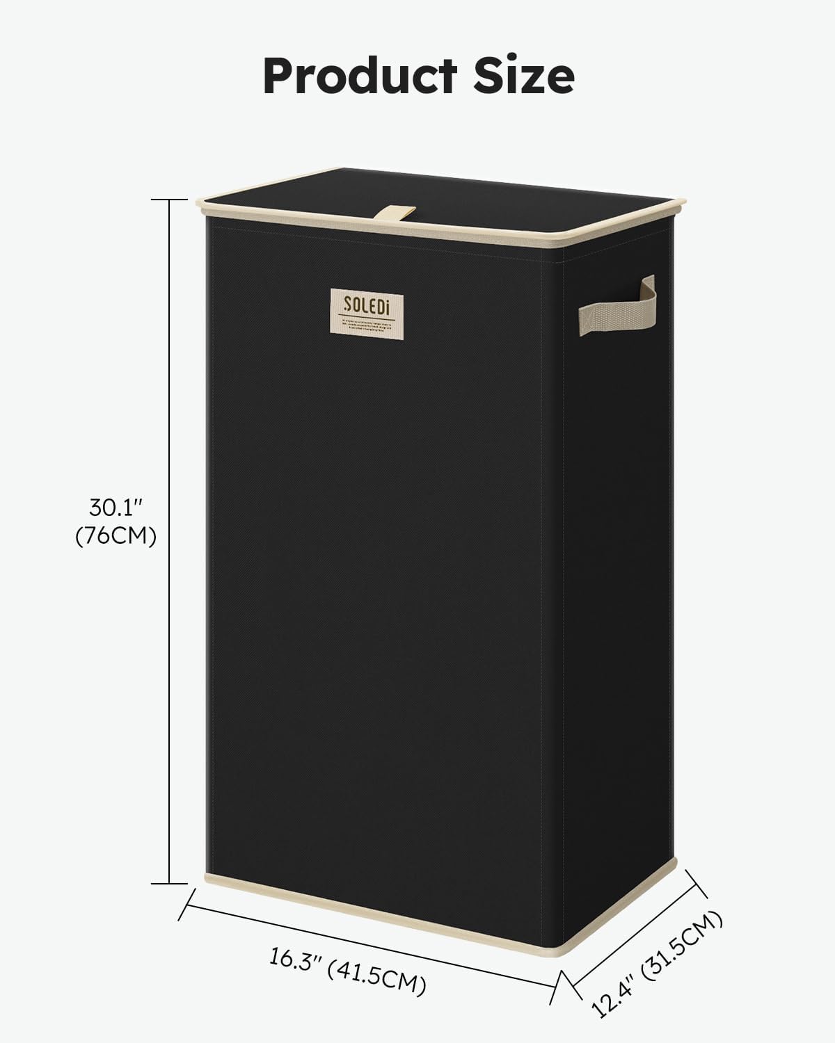 100L Laundry Hamper with Lid, Large Collapsible Laundry Basket