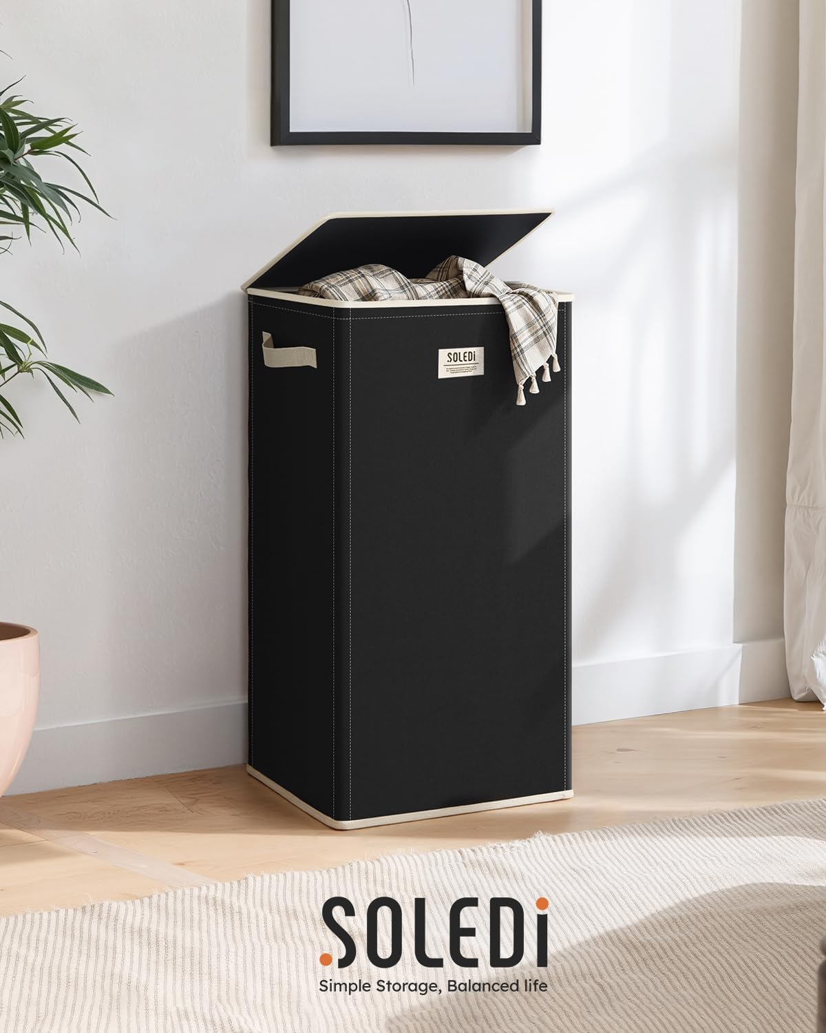 100L Laundry Hamper with Lid, Large Collapsible Laundry Basket
