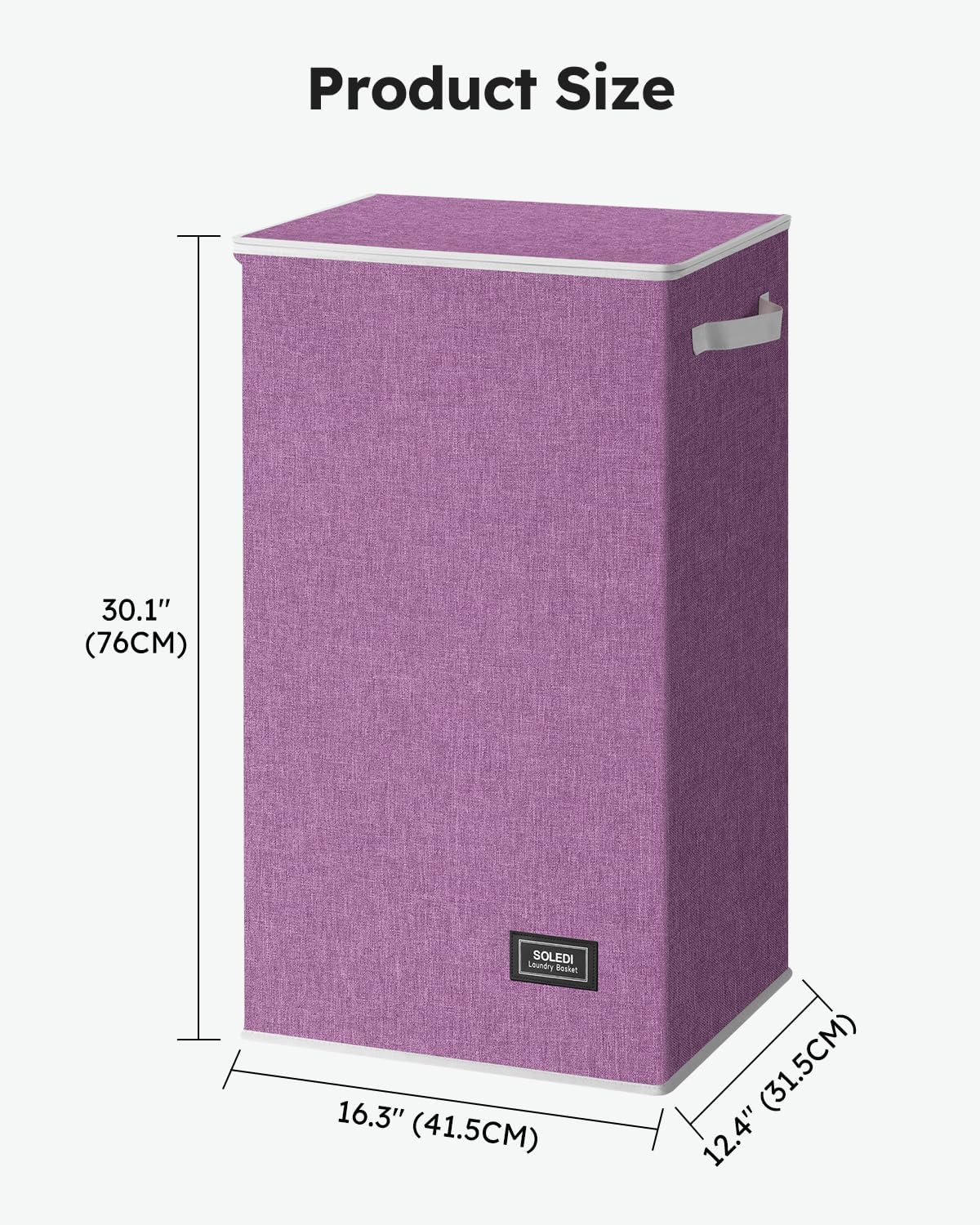 100L Laundry Hamper with Lid, Large Collapsible Laundry Basket