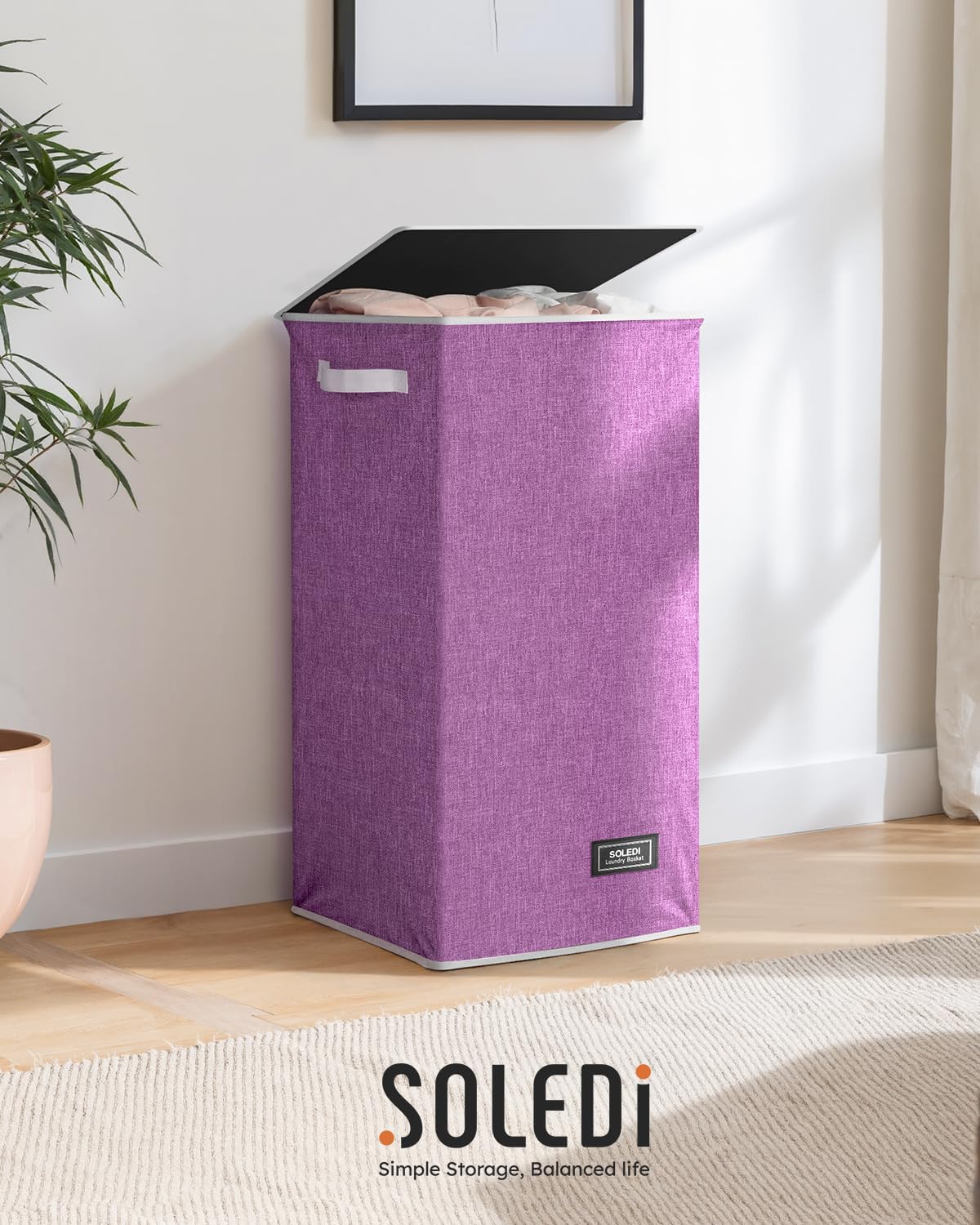 100L Laundry Hamper with Lid, Large Collapsible Laundry Basket