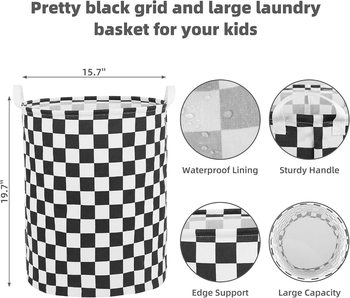 Large Foldable Laundry Basket Hamper Holder Portable Tall Collapsible Laundry Hamper Nusery Storage Basket Bin with Handles, Canvas & Waterproof lining for Household Items (Floral Pink)