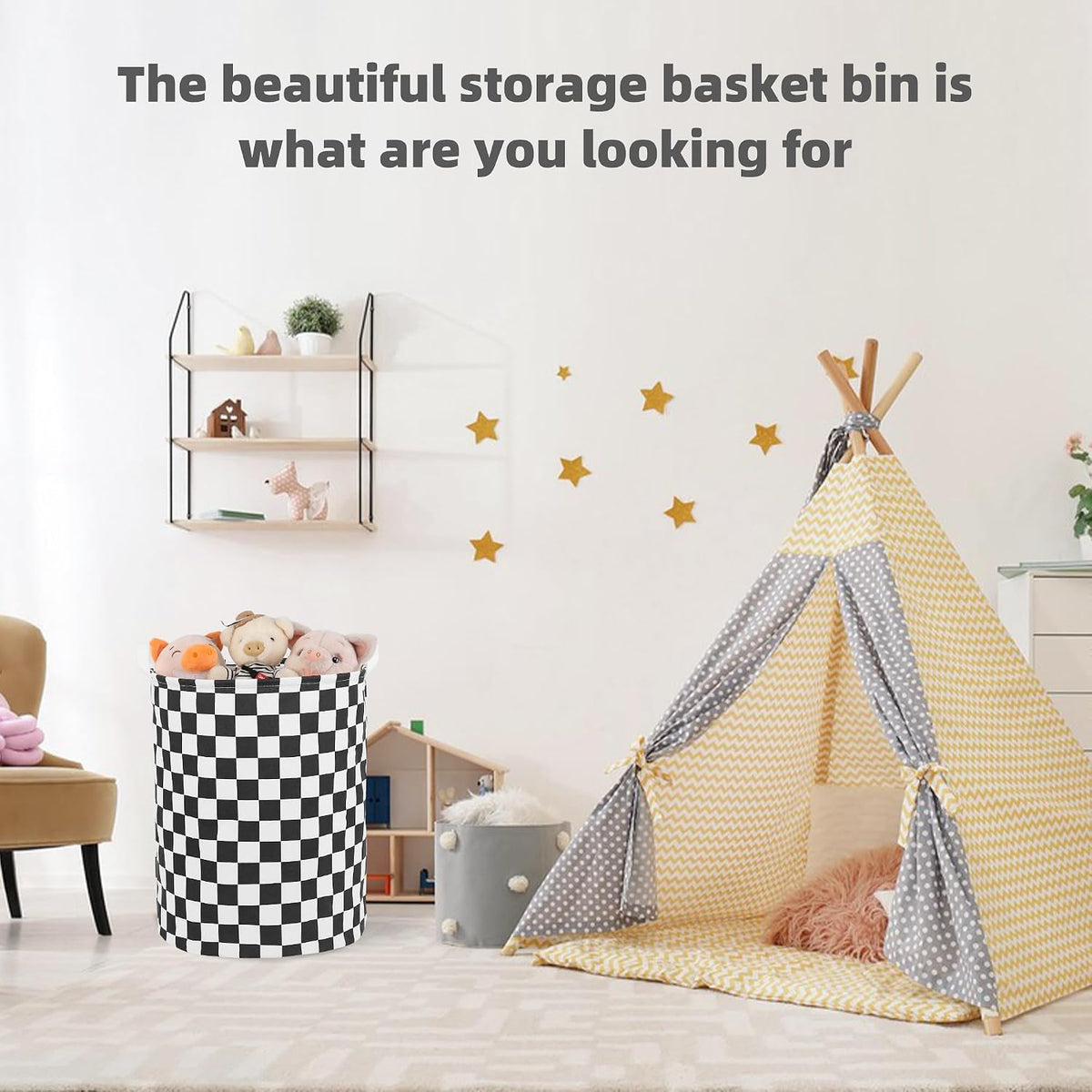 Large Foldable Laundry Basket Hamper Holder Portable Tall Collapsible Laundry Hamper Nusery Storage Basket Bin with Handles, Canvas & Waterproof lining for Household Items (Floral Pink)