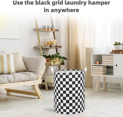 Large Foldable Laundry Basket Hamper Holder Portable Tall Collapsible Laundry Hamper Nusery Storage Basket Bin with Handles, Canvas & Waterproof lining for Household Items (Floral Pink)