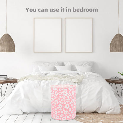 Large Foldable Laundry Basket Hamper Holder Portable Tall Collapsible Laundry Hamper Nusery Storage Basket Bin with Handles, Canvas & Waterproof lining for Household Items (Floral Pink)