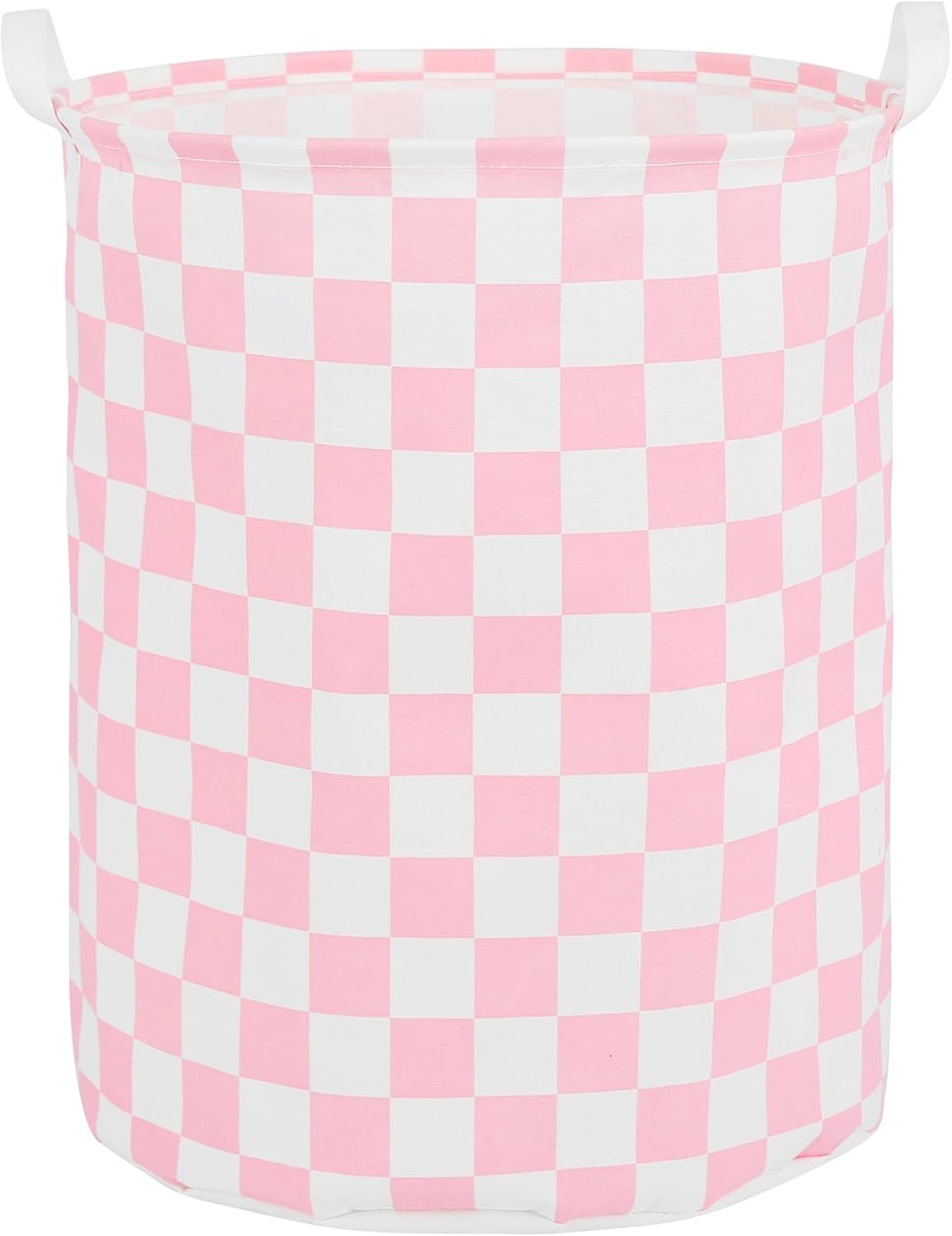 Large Foldable Laundry Basket Hamper Holder Portable Tall Collapsible Laundry Hamper Nusery Storage Basket Bin with Handles, Canvas & Waterproof lining for Household Items (Floral Pink)