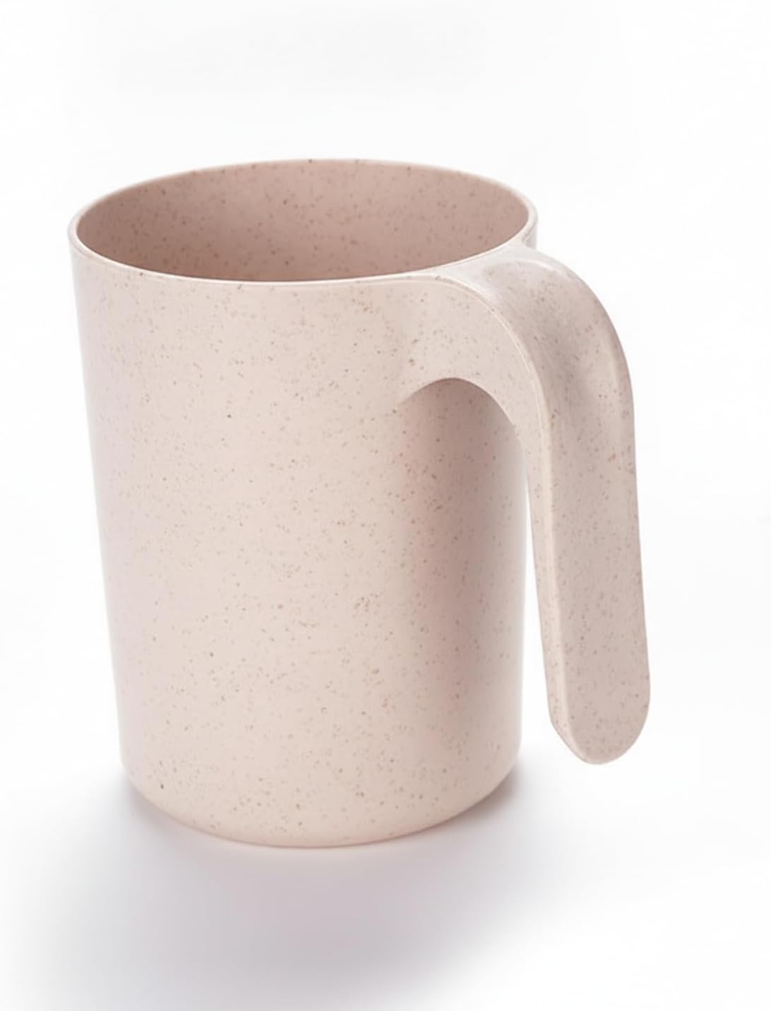 1 Pack Wheat Straw Tumbler with Handle, 11 fl oz Compact Drinking Cup for Bathroom Sink and Office Desk Use