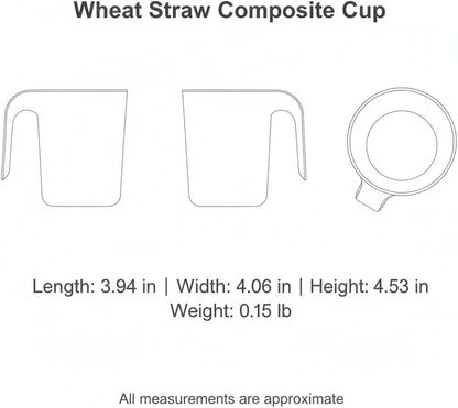 1 Pack Wheat Straw Tumbler with Handle, 11 fl oz Compact Drinking Cup for Bathroom Sink and Office Desk Use