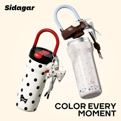 25oz Insulated Tumbler Ceramic Stainless Steel Water Bottle, Blue | Ceramic Lined Water Bottle With Lid and Straw, Leak Proof for Hot and Cold, Portable Travel Coffee Cup for Women