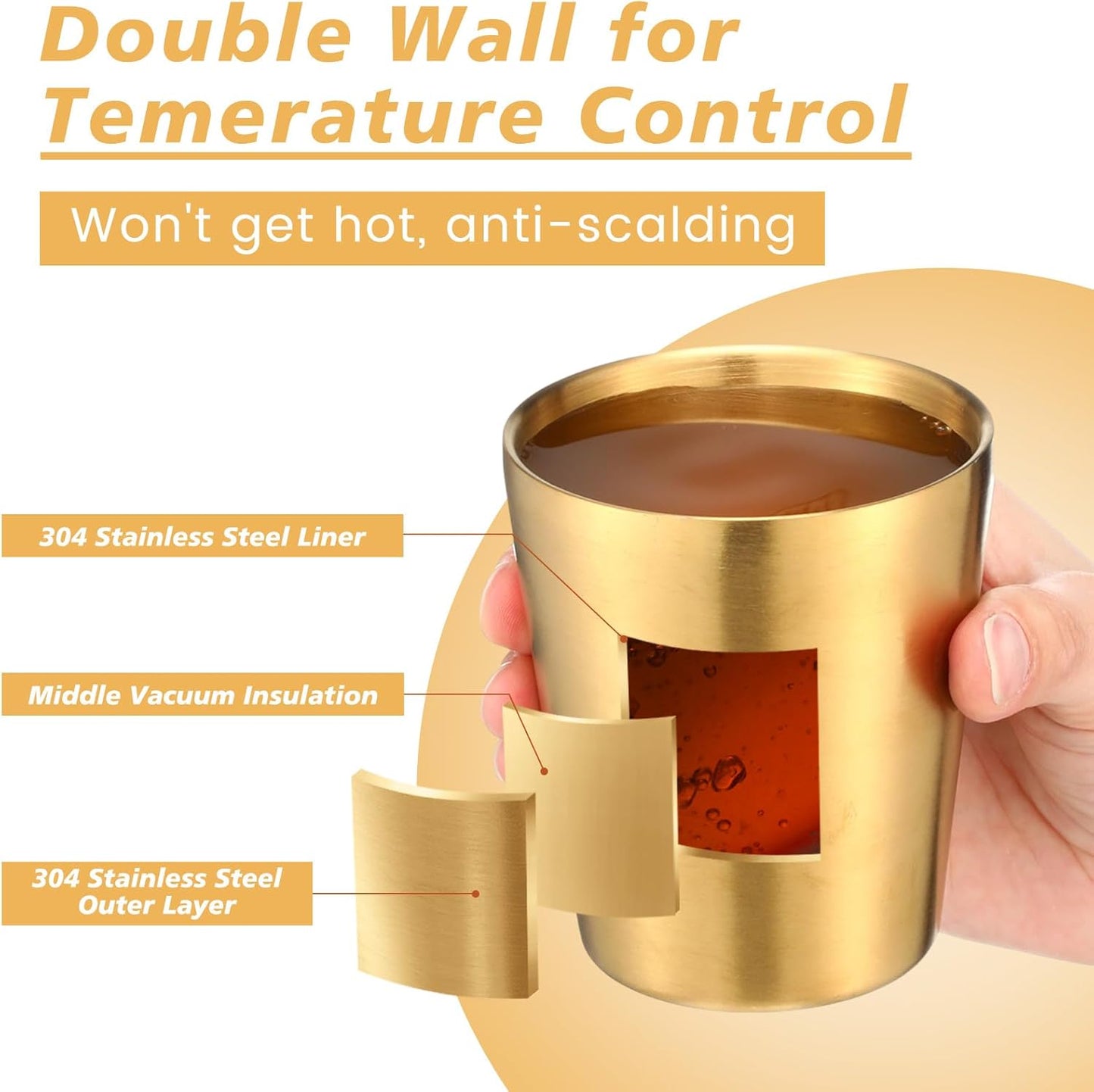 12 Pieces Stainless Steel Cups Double Wall Tumbler Glasses Stackable Metal Drinking Cups Insulated Drinking Glasses Reusable Camping Mugs for Home Camping RV BBQ Office Party(Silver,8.8 oz)