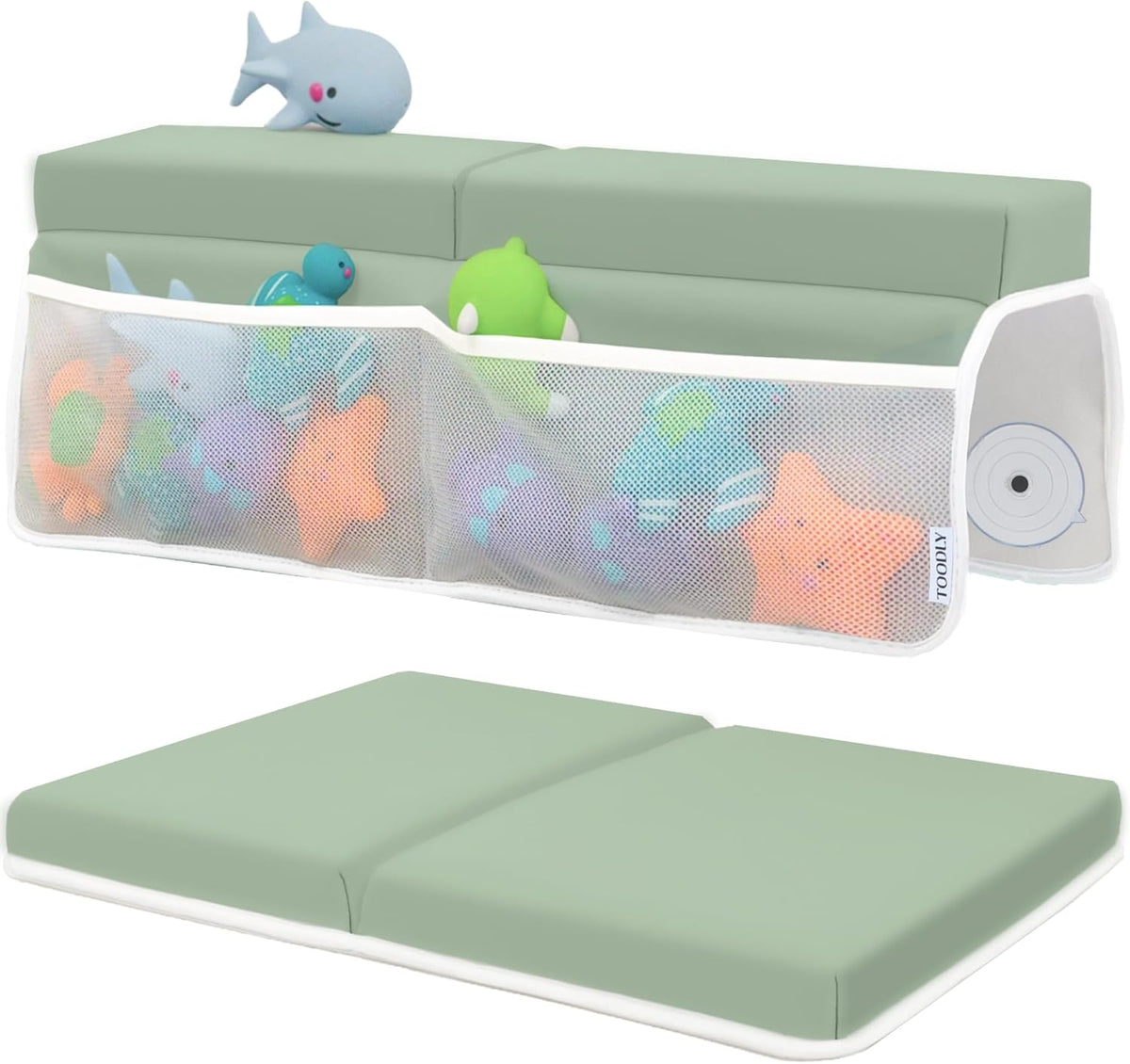 Comfortable Baby Bath Kneeler and Elbow Rest Pad Set - 1.5 Inch, Green
