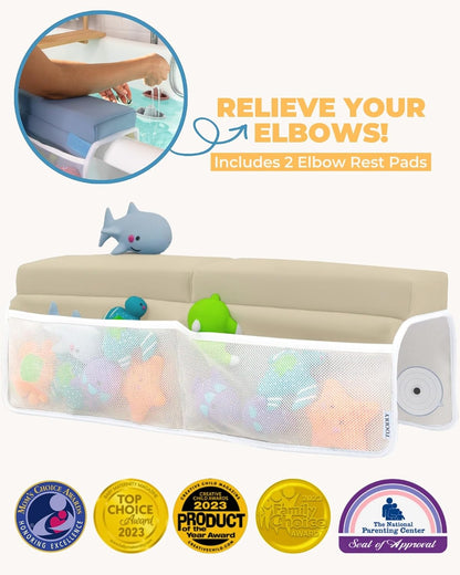 Comfortable Baby Bath Kneeler and Elbow Rest Pad Set - 1.5 Inch, Green