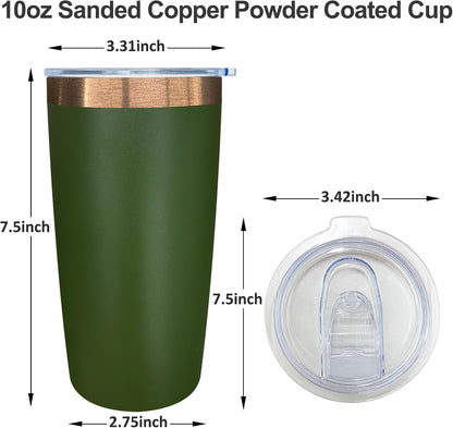 10 oz Insulated Coffee Tumbler Travel Coffee Mug（Black） | Double Wall Vacuum Insulated，Stainless Steel Tumbler，Powder Coated Cup，Laser Engrave，for Hot and Cold Drinks，Outdoor，1 Pack