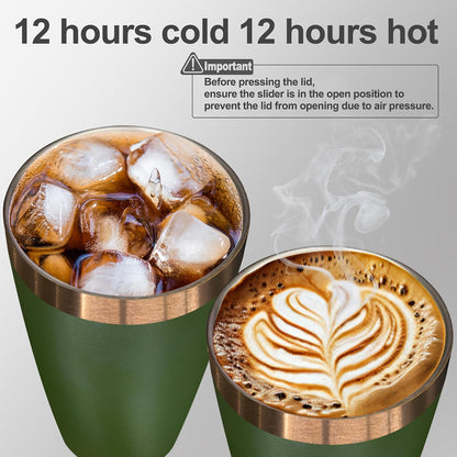 10 oz Insulated Coffee Tumbler Travel Coffee Mug（Black） | Double Wall Vacuum Insulated，Stainless Steel Tumbler，Powder Coated Cup，Laser Engrave，for Hot and Cold Drinks，Outdoor，1 Pack