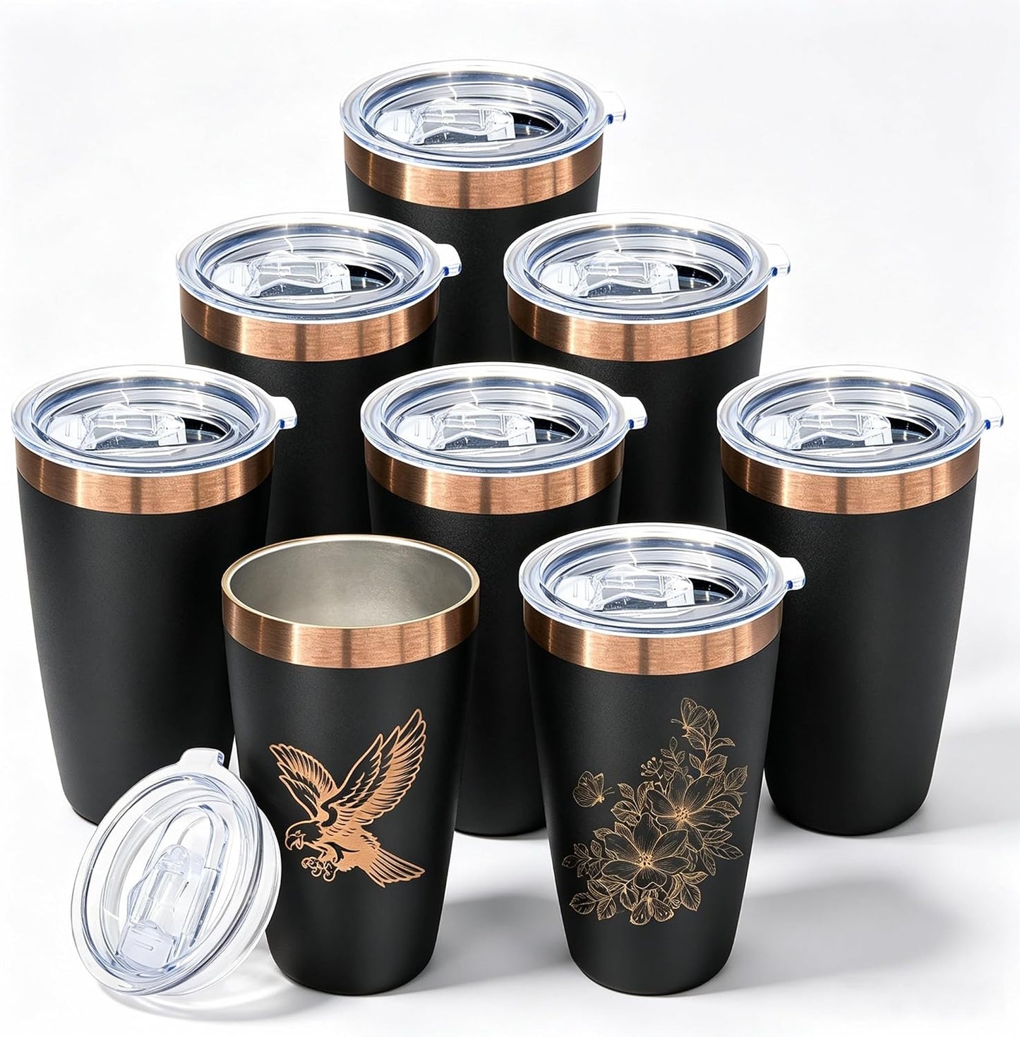 10 oz Insulated Coffee Tumbler Travel Coffee Mug（Black） | Double Wall Vacuum Insulated，Stainless Steel Tumbler，Powder Coated Cup，Laser Engrave，for Hot and Cold Drinks，Outdoor，1 Pack
