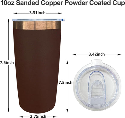 10 oz Insulated Coffee Tumbler Travel Coffee Mug（Black） | Double Wall Vacuum Insulated，Stainless Steel Tumbler，Powder Coated Cup，Laser Engrave，for Hot and Cold Drinks，Outdoor，1 Pack