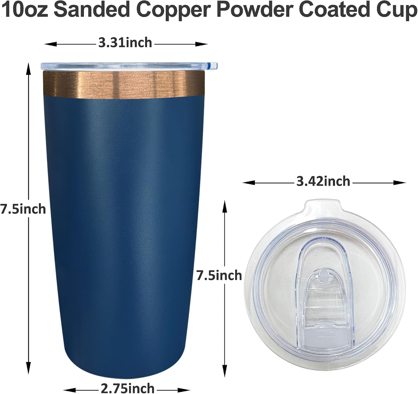 10 oz Insulated Coffee Tumbler Travel Coffee Mug（Black） | Double Wall Vacuum Insulated，Stainless Steel Tumbler，Powder Coated Cup，Laser Engrave，for Hot and Cold Drinks，Outdoor，1 Pack