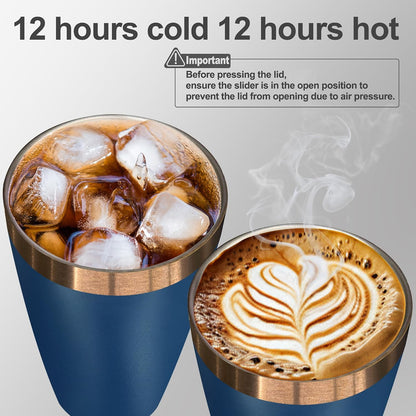 10 oz Insulated Coffee Tumbler Travel Coffee Mug（Black） | Double Wall Vacuum Insulated，Stainless Steel Tumbler，Powder Coated Cup，Laser Engrave，for Hot and Cold Drinks，Outdoor，1 Pack