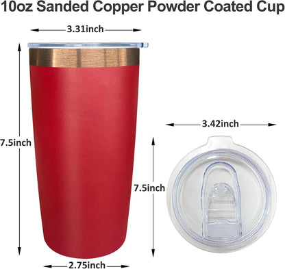 10 oz Insulated Coffee Tumbler Travel Coffee Mug（Black） | Double Wall Vacuum Insulated，Stainless Steel Tumbler，Powder Coated Cup，Laser Engrave，for Hot and Cold Drinks，Outdoor，1 Pack