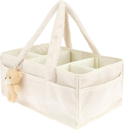 US Baby Diaper Caddy with Removable Dividers Portable Diaper Caddy Organizer Practical Diaper Organizer Multifunctional Baby Storage Basket for Changing Table(light green)