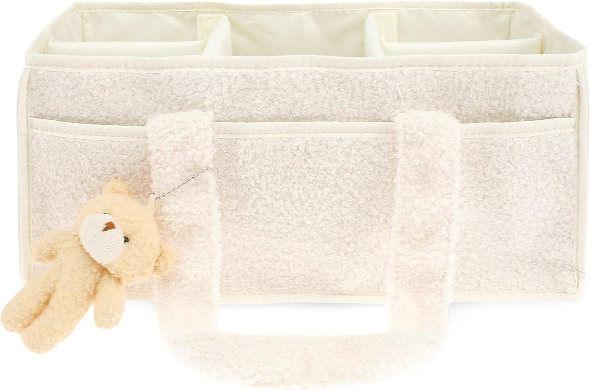 US Baby Diaper Caddy with Removable Dividers Portable Diaper Caddy Organizer Practical Diaper Organizer Multifunctional Baby Storage Basket for Changing Table(light green)